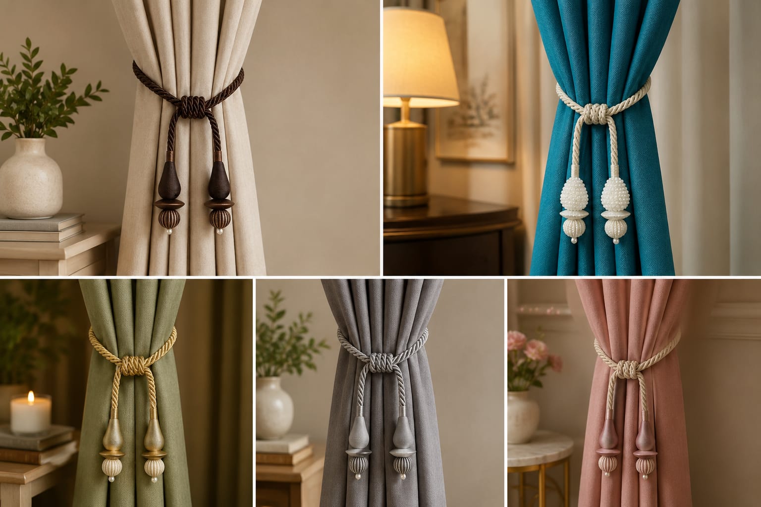 Handcrafted Aesthetic Curtain Tiebacks by Cord Craft House