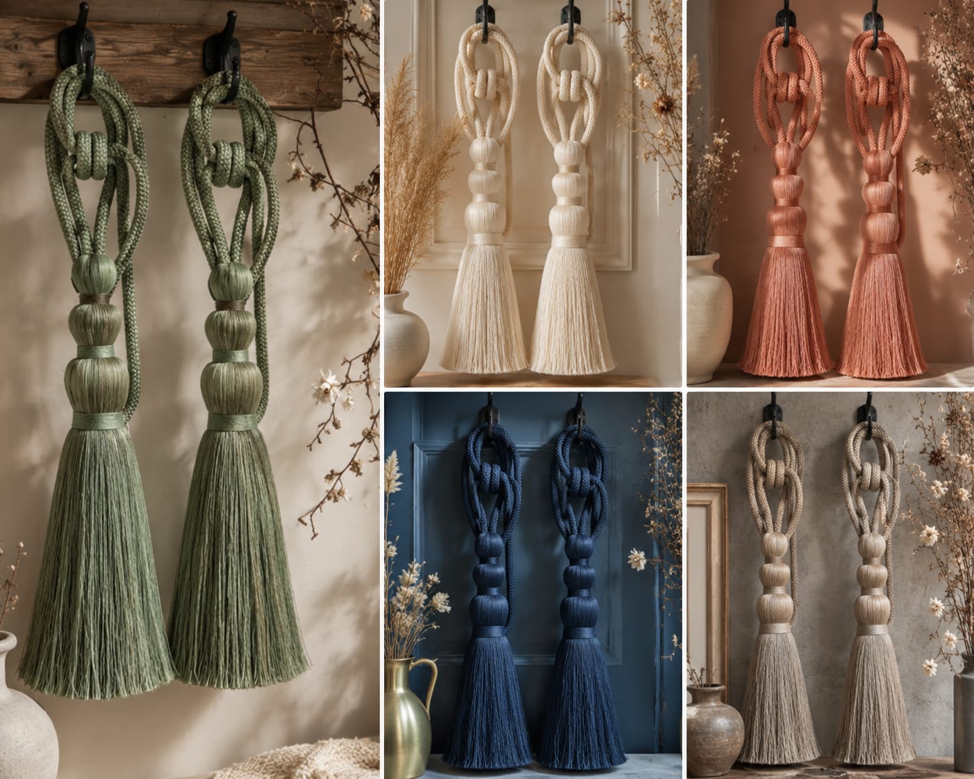 Handcrafted Aesthetic Curtain Tiebacks by Cord Craft House